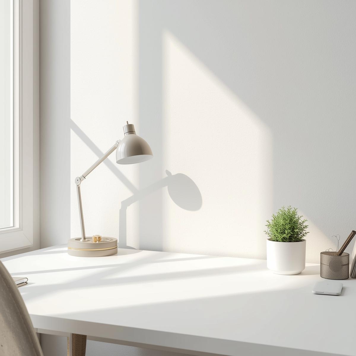 Clean, decluttered desk space with minimal items